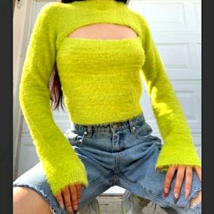 The Ragged priest Green Peakaboo Sweater